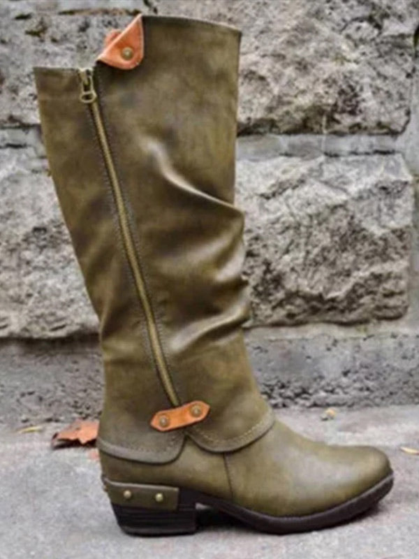 Caballero de remache alto de tacón bajo Damen Vintage