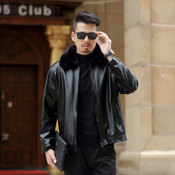 Thick leather jacket 3