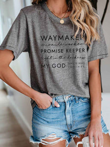 Frauen Way Maker Songtexte Faith Print T-Shirt
