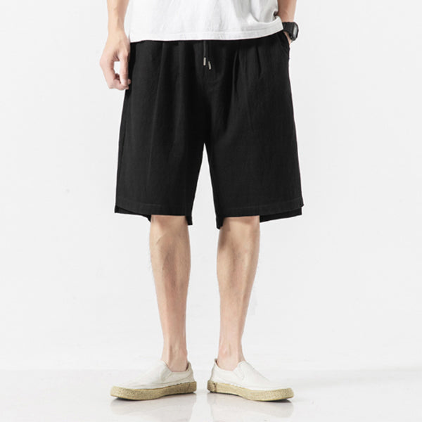 Lace Up Casual Leinen Shorts für Herren