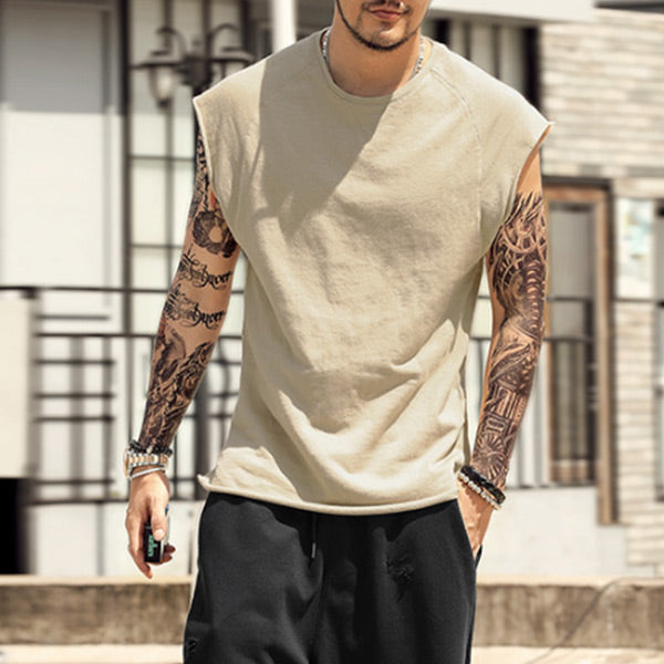 Camisa casual sin mangas para hombre