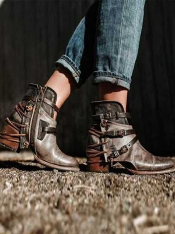 „Damen Retro“ atsitiktinis vienspalvis užtaisytas šoninis užtrauktukas „Damenstiefel“