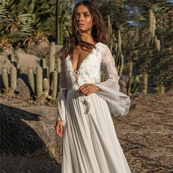 Encaje de gasa sexy para mujer cosido en un vestido sin limpiar