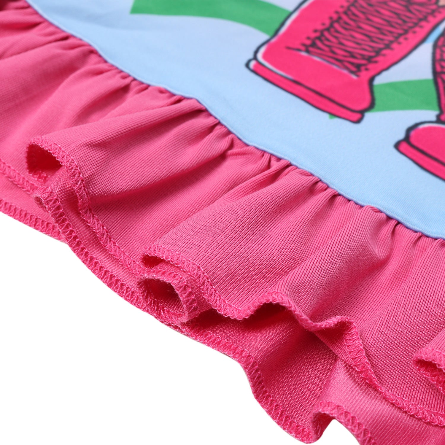 Vestido estampado estampado de dibujos animados para niñas