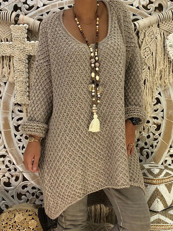 Swing Solid Knitted Fall Dress