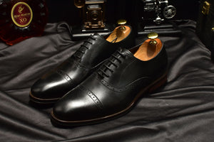 Sactino Brogue zapatos de cuero marrón / negro