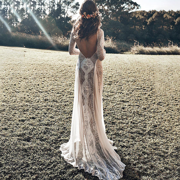 Mochila de punto de encaje sexy de gasa para mujer sin tapicería