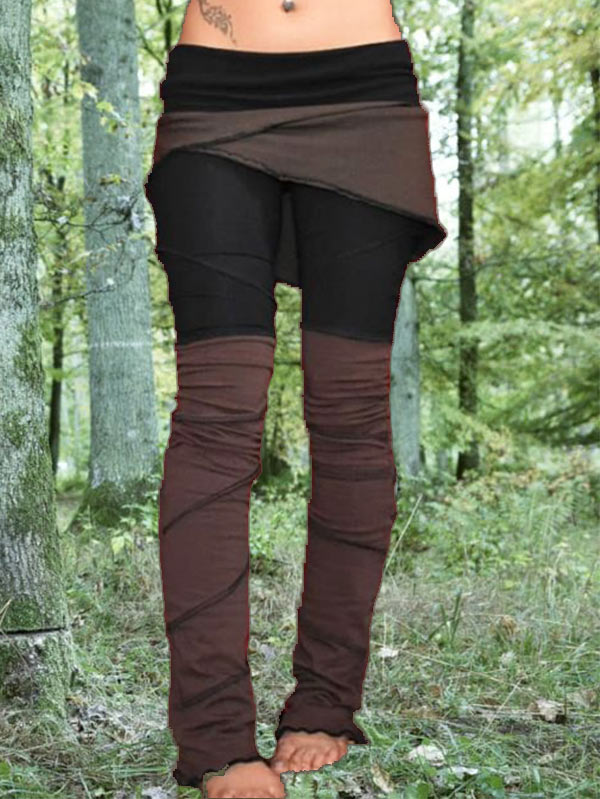 Pantalones casuales ajustados para mujer con punto retro