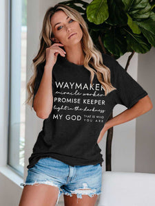 Frauen Way Maker Songtexte Faith Print T-Shirt
